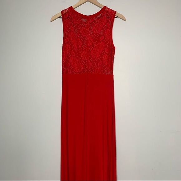 Red Lace Heart Formal Dress - Picture 4 of 6